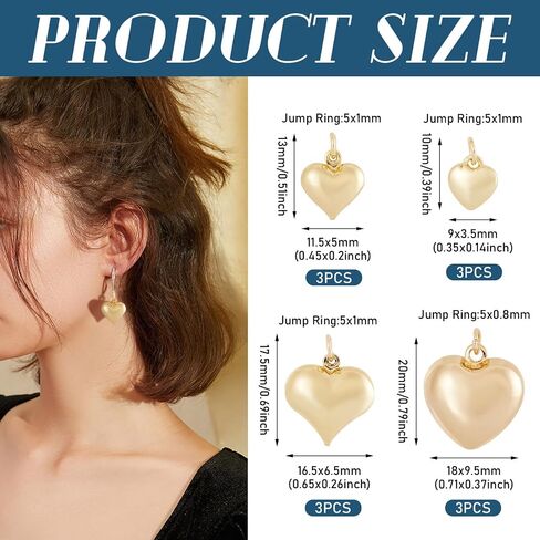 Craftdady 18K Gold Prass Brass Metal Charms Presants Crescent Moon Flower Heart Presants Hollow Cruncifix Cross Dangle Tharms for DIY Craft Craft Carring Bracelet Mowner in Kuwait