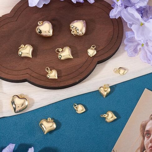 Craftdady 18K Gold Prass Brass Metal Charms Presants Crescent Moon Flower Heart Presants Hollow Cruncifix Cross Dangle Tharms for DIY Craft Craft Carring Bracelet Mowner in Kuwait