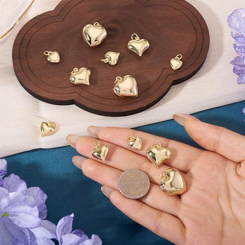 Craftdady 18K Gold Prass Brass Metal Charms Presants Crescent Moon Flower Heart Presants Hollow Cruncifix Cross Dangle Tharms for DIY Craft Craft Carring Bracelet Mowner in Kuwait
