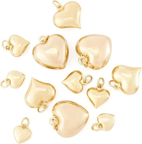 Craftdady 18K Gold Prass Brass Metal Charms Presants Crescent Moon Flower Heart Presants Hollow Cruncifix Cross Dangle Tharms for DIY Craft Craft Carring Bracelet Mowner in Kuwait