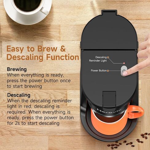خدمة صانع القهوة الصغيرة ، و Fast Brew One Cup Coffee Machine لكوب K والأراضي ، من 6 إلى 12 أوقية. أحجام المشروب ، آلة القهوة الكبسولة مع تذكير التذكير وخزان المشاهدة ، رمادي in Kuwait
