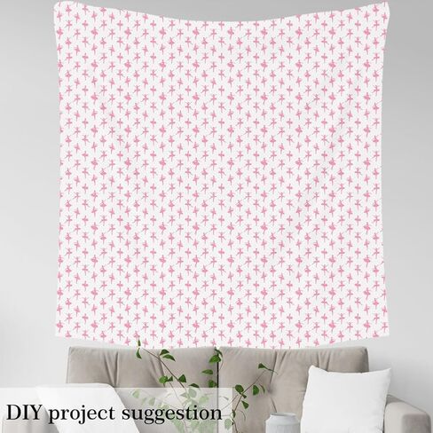 Ballet Girls Fabric by The Yard Hand Painted Ballet Dancer Pink Silhouette Craft Hobby Fabric for Kids Teens Adults Dancing Pose Polka Dot Decorative Fabric for Quilting Sewing DIY Gift,1 Yard in Kuwait