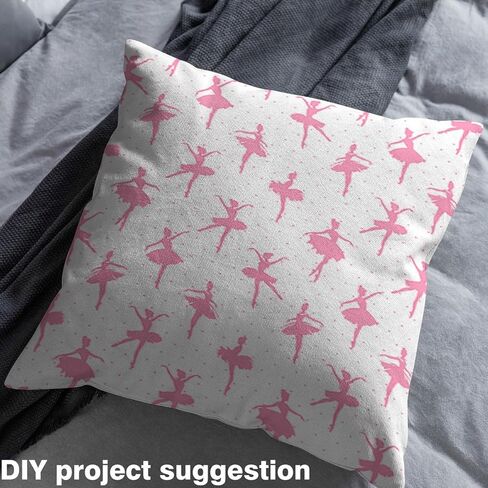 Ballet Girls Fabric by The Yard Hand Painted Ballet Dancer Pink Silhouette Craft Hobby Fabric for Kids Teens Adults Dancing Pose Polka Dot Decorative Fabric for Quilting Sewing DIY Gift,1 Yard in Kuwait