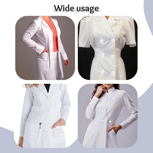 50 Pcs White Buttons for Sewing 3/4" (19mm) 4 Hole 30L Plastic Glossy Buttons 0.75 inch Ideal for Lab Coat Uniform Jacket Pants Suit Workwear School Outfits Aprons Crafts DIY in Saudi Arabia