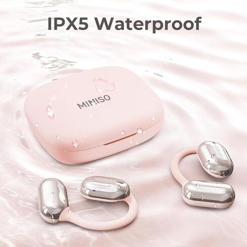 Miniso MS162 AI Translation أذن في الوقت الحقيقي ، 3 في 1 مترجم أذن 135 اللغة واللهجات OWS Bluetooth 5.4 Open Ear Headphones 50h Playtime لـ iOS & Android ، Travel Business Learning in Kuwait
