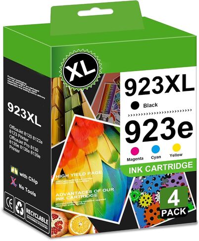 936xl 936e 936 Ink Cartridges with Chip Replacement for HP 936 936e Ink Cartridge Compatible with OfficeJet 9122e OfficeJet Pro 9110b 9125e 9128e 9130b 9135e 9730e Printer（Black Cyan Magenta Yellow） in Saudi Arabia