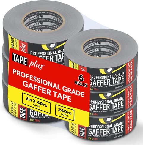 Bulk Gaffer Tape 4 Pack - 2in x 40 Yards (120 Feet Per Roll) Black Tape - GaffersTape Used for Gaff Tape, Duct Tape, Electrical Tape, Fabric Tape, Floor Tape, Book Binding Tape & More! in Kuwait