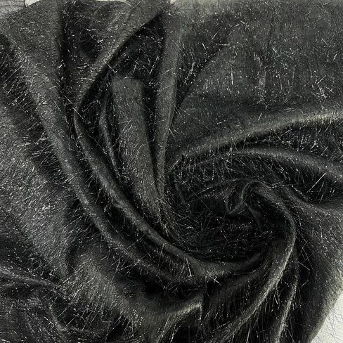 YYCRAFT Tinsel Fabric Metallic Eyelash Uragiri Lame Fabric by The Yard 59 Inches Wide Long Hair Shiny(2 Yards,White) in Saudi Arabia