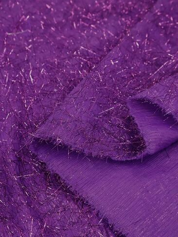 YYCRAFT Tinsel Fabric Metallic Eyelash Uragiri Lame Fabric by The Yard 59 Inches Wide Long Hair Shiny(2 Yards,White) in Saudi Arabia