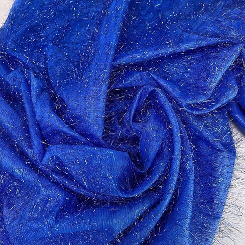 YYCRAFT Tinsel Fabric Metallic Eyelash Uragiri Lame Fabric by The Yard 59 Inches Wide Long Hair Shiny(2 Yards,White) in Saudi Arabia