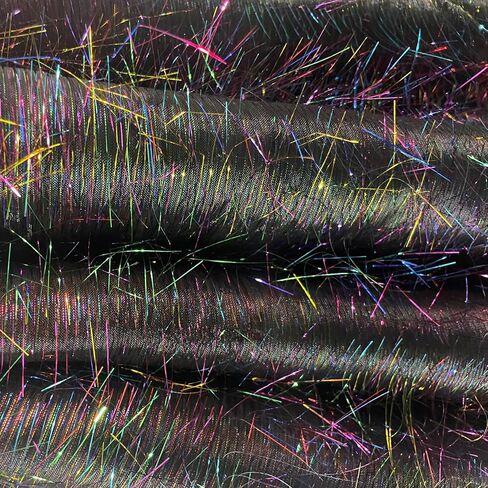 YYCRAFT Tinsel Fabric Metallic Eyelash Uragiri Lame Fabric by The Yard 59 Inches Wide Long Hair Shiny(2 Yards,White) in Saudi Arabia