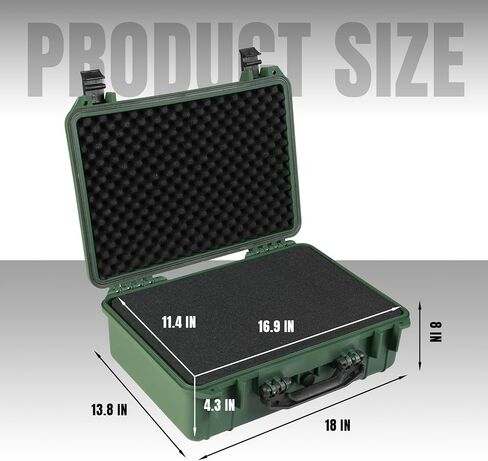 18x 13.8x 8 Inch Hard Case, Portable Weather Waterproof Protective Camera Case with Customizable Foam, Fit Use of Drones, Camera, Equipments, Black in Saudi Arabia