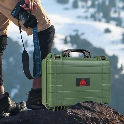 18x 13.8x 8 Inch Hard Case, Portable Weather Waterproof Protective Camera Case with Customizable Foam, Fit Use of Drones, Camera, Equipments, Black in Saudi Arabia