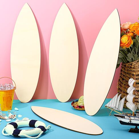Sratte 8 Pcs Wood Surfboard Blanks Surf Boards for Decorating Unfinished Surfboard Wall Cutouts DIY Wood Craft Sign for Art Creation Graffiti Painting Home Hanging Decoration (13.78 x 5.51 Inches) in Saudi Arabia