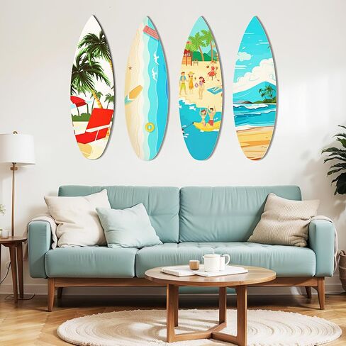 Sratte 8 Pcs Wood Surfboard Blanks Surf Boards for Decorating Unfinished Surfboard Wall Cutouts DIY Wood Craft Sign for Art Creation Graffiti Painting Home Hanging Decoration (13.78 x 5.51 Inches) in Saudi Arabia