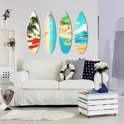 Sratte 8 Pcs Wood Surfboard Blanks Surf Boards for Decorating Unfinished Surfboard Wall Cutouts DIY Wood Craft Sign for Art Creation Graffiti Painting Home Hanging Decoration (13.78 x 5.51 Inches) in Saudi Arabia