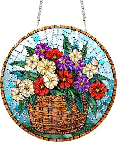 Diymood DIY Hanging Diamond Art Kits for Adults Geisha, Diamond Painting Kit Pendant Special Shaped Double Sided Acrylic Sun Catcher Board Wreath Pendants Canvas Window Wall Decor 7 x 7 Inch in Saudi Arabia