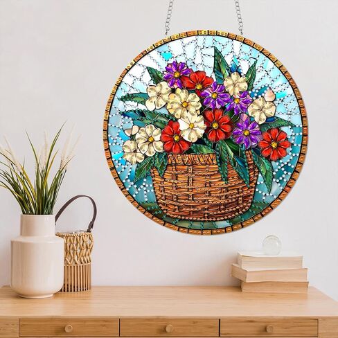 Diymood DIY Hanging Diamond Art Kits for Adults Geisha, Diamond Painting Kit Pendant Special Shaped Double Sided Acrylic Sun Catcher Board Wreath Pendants Canvas Window Wall Decor 7 x 7 Inch in Saudi Arabia