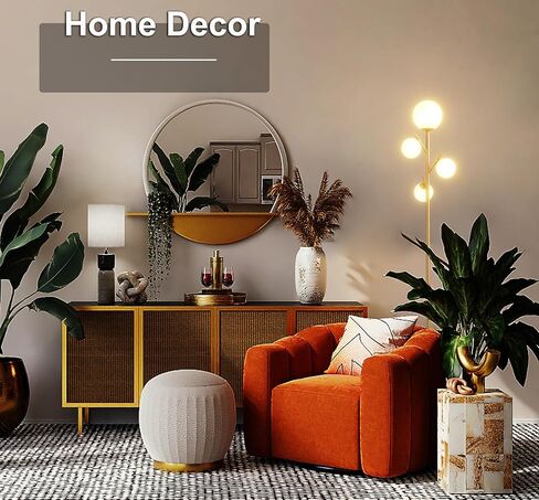 Fiqevs 4 Globe Pink Floor Lamp, Modern Standing Lamp with Frosted Glass Ball Lampshade & 3000K LED Bulbs, Mid Century Contemporary Tall Lamp for Living Room, Bedroom in Saudi Arabia