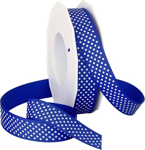 Morex Ribbon Swiss Dot Polyester Grosgrain Ribbon, 3/8-Inch by 20-Yard Spool, Aqua in Saudi Arabia