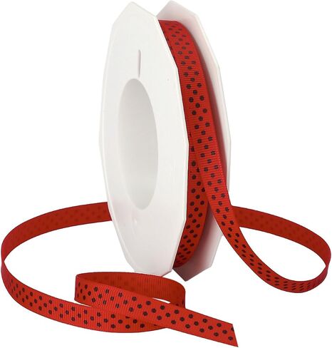 Morex Ribbon Swiss Dot Polyester Grosgrain Ribbon, 3/8-Inch by 20-Yard Spool, Aqua in Saudi Arabia