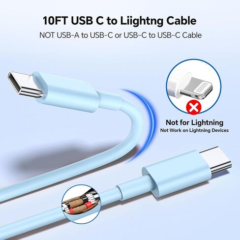 متوافق مع شاحن iPhone 16/15 ، 20W مكعبات شاحن الشاحن السريع شحن الجدار مع 6/10 قدم USB C إلى USB C كابل متوافق مع iPhone 16/Plus/Pro Max/15/Plus/Pro Max/iPad Pro Black 2Pack in Kuwait