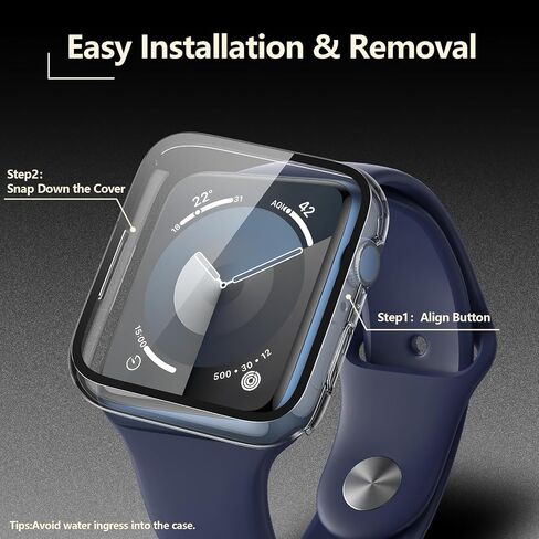 Julk [2 حزمة مقاومة للماء مقاومة للماء لـ Apple Watch Ultra/Ultra 2 2024 ، تم إنشاؤها في واقي شاشة زجاجي 9H ، غطاء وجه كامل للكمبيوتر الشخصي لـ IWatch 49mm ، Swim & Shower Safe ، شفاف in Kuwait