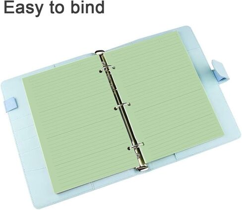 (3 Pack) A5 Filler Paper, 3 Hole Notebook Refills Paper for 3 Ring Refillable Binder, 110 Gsm 5-Color Loose Leaf Planner Refill Paper, Blank, Color Paper, 300 Sheets/600 Pages, 5.7x8.3 Inch in Saudi Arabia