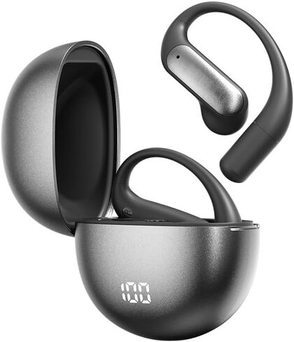 فتحات سماعات الأذن المفتوحة براعم الأذن Bluetooth 58 ساعة وقت الأذن اللاسلكي مع earhooks IPX7 مقاومة للماء التحكم في الهواء توصيل السماعات الرياضية بلوتوث 5.3 سماعات للأذن للتمرين يركض أبيض in Kuwait