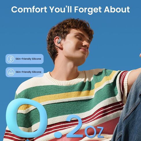 فتحات سماعات الأذن المفتوحة براعم الأذن Bluetooth 58 ساعة وقت الأذن اللاسلكي مع earhooks IPX7 مقاومة للماء التحكم في الهواء توصيل السماعات الرياضية بلوتوث 5.3 سماعات للأذن للتمرين يركض أبيض in Kuwait