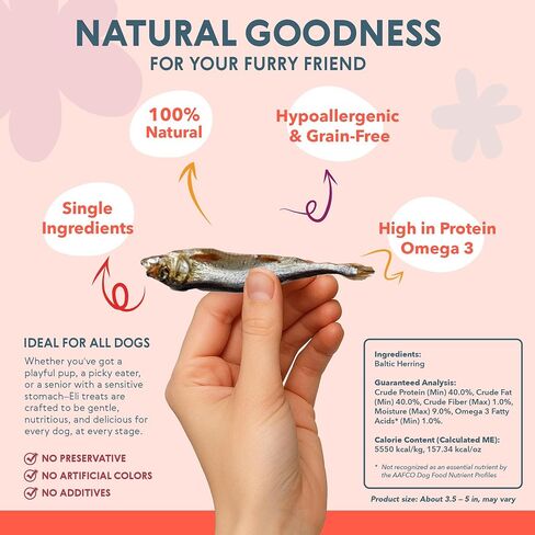 Eli Baltic Sprats 2 lb - Naturals Bulk Dog Treats, Rich in Protein & Omega 3, Grain Free Dog Treats, Single Ingredient Dog Treats, Hypoallergenic, Gluten Free, Training Treats for Dogs, Fish for Dogs in Saudi Arabia