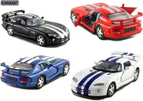 Kinsmart Dodge Viper Gtr-S setof4 1:36 مقياس 5 بوصة تموت معدن طراز Super Sports Race Car in Saudi Arabia