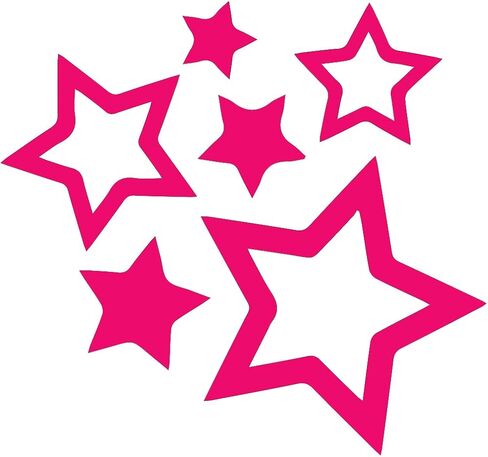 Simple Full Star 2 (أسود) (مجموعة من 2) ملصقات مصورة فاخرة مقاومة للماء من الفينيل لأجهزة الكمبيوتر المحمول وإكسسوارات الهاتف وخوذة ممتص الصدمات للنافذة وديكور جدار الباب in Saudi Arabia