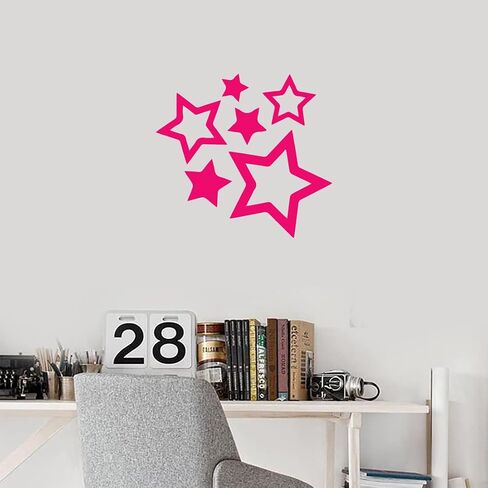Simple Full Star 2 (أسود) (مجموعة من 2) ملصقات مصورة فاخرة مقاومة للماء من الفينيل لأجهزة الكمبيوتر المحمول وإكسسوارات الهاتف وخوذة ممتص الصدمات للنافذة وديكور جدار الباب in Saudi Arabia
