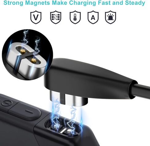 Weishan 2 -Pack شحن كابل لما بعد شوكز Aeropex AS800 ، Shokz OpenRun Pro ، OpenRun ، OpenRun Mini ، Opencomm Headute Headpoons - USB و USB C إلى حبال الشاحن المغناطيسي ، 3.3 قدم in Kuwait