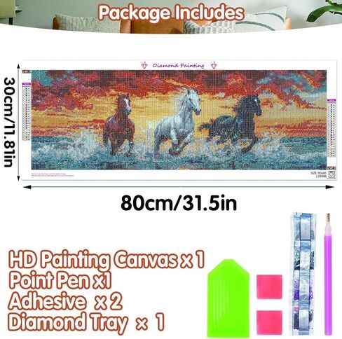 SKRYUIE 5D Large Diamond Painting Kits Peacock - DIY Diamond Art Kits for Adults Animal, Full Round Drill - Crystal Embroidery Cross Stitch - Craft for Wall & Office Decor - 12x30 inch / 30x80 cm in Saudi Arabia