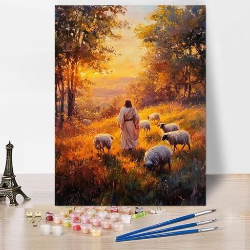 croshom Paint by Number for Adults Beginner, Acrylic Easy Paint by Numbers Canvas Kits, Suitable for Gifts and Home Wall Decor 16" x 20", Sea Landscape in Saudi Arabia