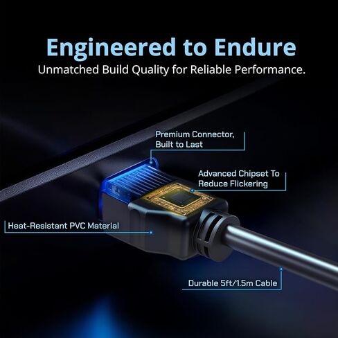 Kado 5ft HDMI Cable 2-pack ، HDMI HDMI عالية السرعة مع Ethernet 1920x1080 FHD 144Hz 100Hz 60Hz HDCP ، أجزاء حقيقية من الذكور إلى 1.5 متر مصنوعة لمراقبة SCEPTER ، التلفزيون ، وحدة ألعاب ، PC ، جهاز الكمبيوتر المحمول ، المحمول ، in Kuwait