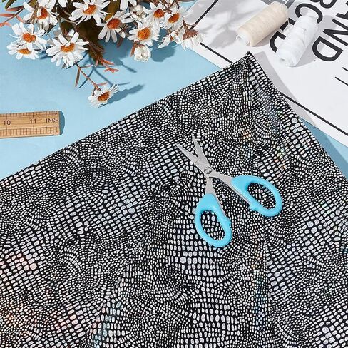 mayjoydiy 1 ياردة الذهب ثعبان الجلد نسيج فو ، النسيج الجلود 62.2 في عرض التذهيب البوليستر بنوب الأفعى اللامع لخياطة ملحقات ملابس الملابس خزانة اليدين. in Saudi Arabia