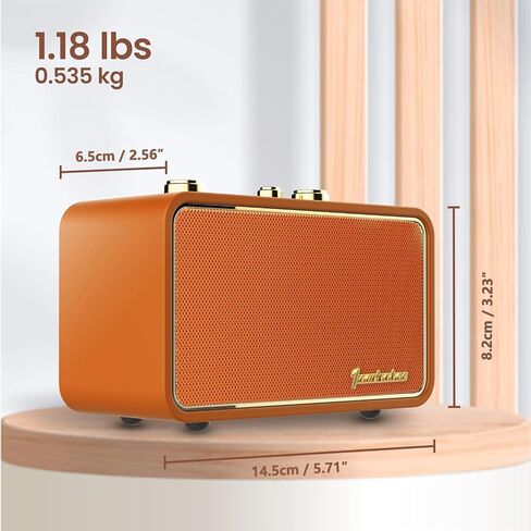 مكبر صوت بلوتوث Retro Wooden Portable Bluetooth Seeper عتيقة الأزياء اللاسلكية القديم ， Am/FM إلكترونيات الاتصال الهاتفي للمنزل ، مثالية للمقهى ، الديكور العتيق ، غرفة نوم (Apur Retro Wood) in Kuwait