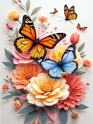 Huacan Diamond Painting Kits for Adults Butterfly Diamond Art Kit AB Diamond Painting Butterfly 5D DIY Full Drill Round Rhinestone Art Craft Kits for Gift Home Wall Decor 11.8x11.8 Inch in Saudi Arabia