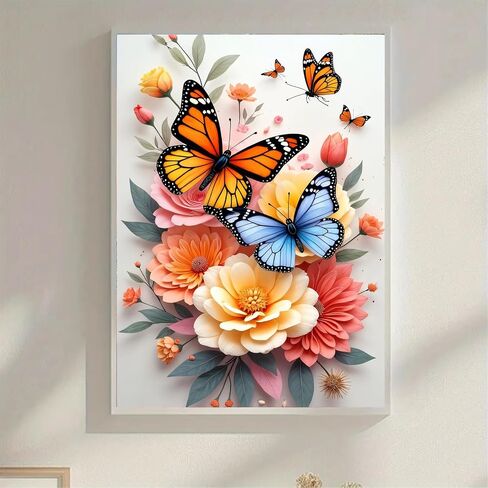 Huacan Diamond Painting Kits for Adults Butterfly Diamond Art Kit AB Diamond Painting Butterfly 5D DIY Full Drill Round Rhinestone Art Craft Kits for Gift Home Wall Decor 11.8x11.8 Inch in Saudi Arabia