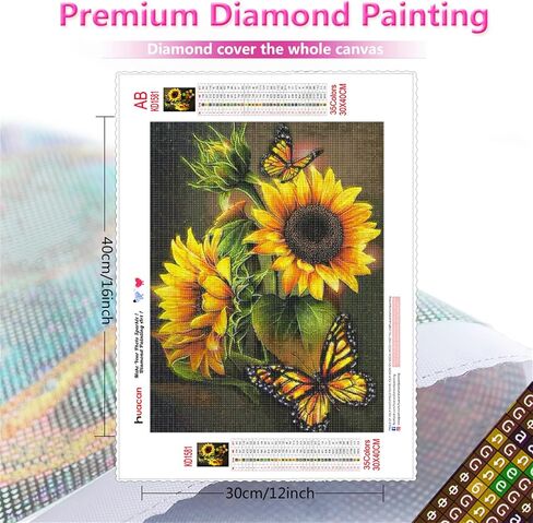 Huacan Diamond Painting Kits for Adults Butterfly Diamond Art Kit AB Diamond Painting Butterfly 5D DIY Full Drill Round Rhinestone Art Craft Kits for Gift Home Wall Decor 11.8x11.8 Inch in Saudi Arabia