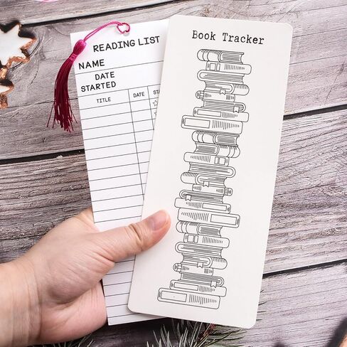 Bookmark Reading List, 3* Reading Log, 3* Book Design Book Tracker and 6* Colored Pencils, Personal Reading List Page Marker Notecard for School Office Library in Saudi Arabia