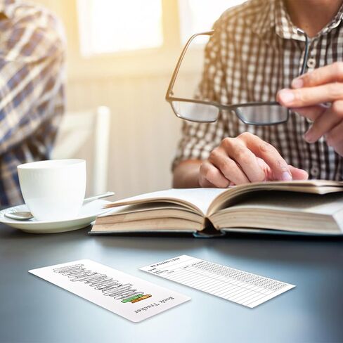 Bookmark Reading List, 3* Reading Log, 3* Book Design Book Tracker and 6* Colored Pencils, Personal Reading List Page Marker Notecard for School Office Library in Saudi Arabia