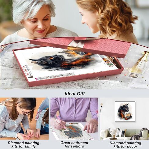 FHBUBPUP Horse Diamond Painting Kits for Adults, Diamond Art Kits for Beginners, 5D DIY Full Drill Round Diamond Point Gem Art, Craft Gift Suitable for Home Wall Decoration 12×12Inch in Saudi Arabia