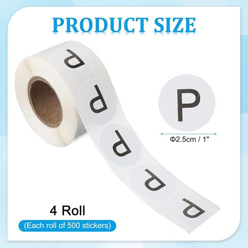 PATIKIL 1" Letter V Stickers, 4 Rolls Self-Adhesive Alphabet Round Circle Dots Labels for Organization Storage Inventory Boxes Scrapbook Craft 500Pcs/ Roll in Saudi Arabia
