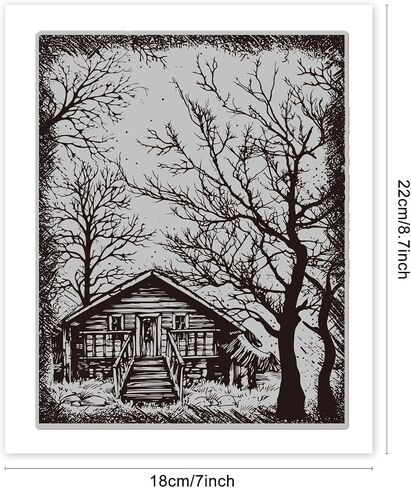 Globbleland Mountains Trees Cling Rubbers Stamp Landscape Eva Cling Mount Mount Stamps Lake Forest Candery Rubber Stamp in Saudi Arabia