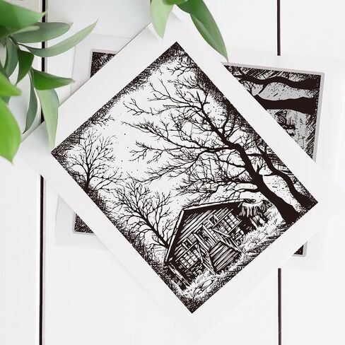 Globbleland Mountains Trees Cling Rubbers Stamp Landscape Eva Cling Mount Mount Stamps Lake Forest Candery Rubber Stamp in Saudi Arabia