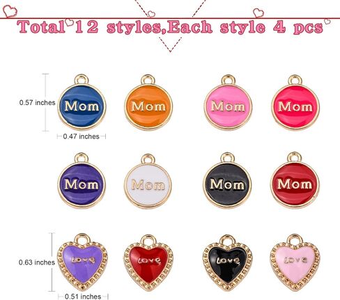 BEEFLYING 10pcs Random Color Brass Enamel Heart Charms Pendants CZ Stone Pendants for DIY Jewelry Necklaces Bracelets Making in Saudi Arabia
